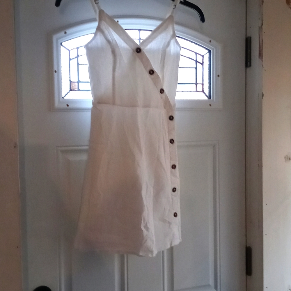Hollister dress white with buttons for girls size S